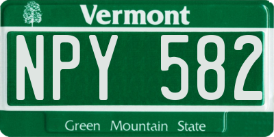 VT license plate NPY582