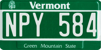 VT license plate NPY584