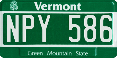 VT license plate NPY586
