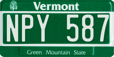 VT license plate NPY587