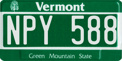 VT license plate NPY588