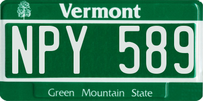 VT license plate NPY589