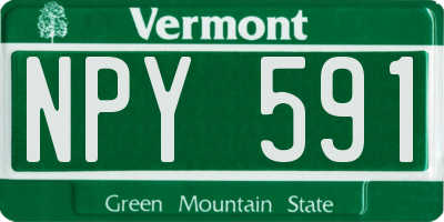VT license plate NPY591