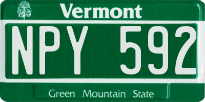 VT license plate NPY592