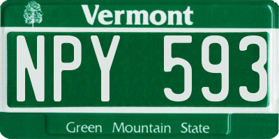 VT license plate NPY593