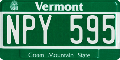 VT license plate NPY595
