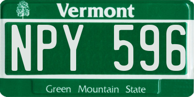 VT license plate NPY596