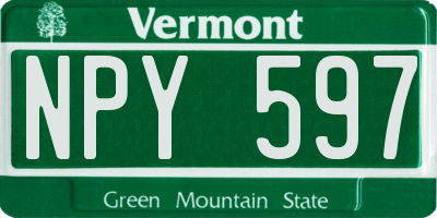 VT license plate NPY597
