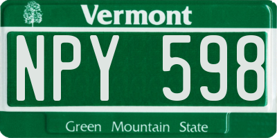 VT license plate NPY598