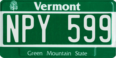 VT license plate NPY599