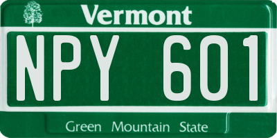 VT license plate NPY601