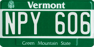 VT license plate NPY606