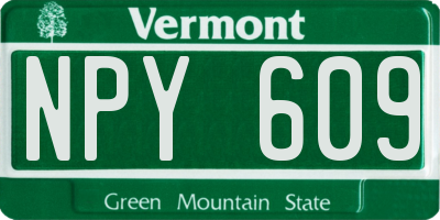 VT license plate NPY609