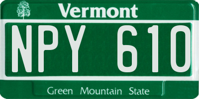 VT license plate NPY610