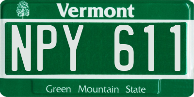 VT license plate NPY611