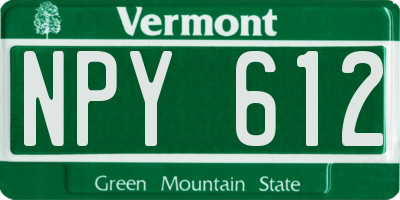 VT license plate NPY612