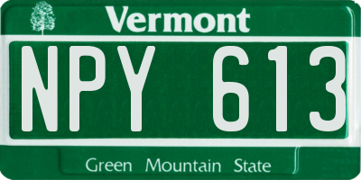 VT license plate NPY613