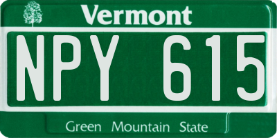 VT license plate NPY615