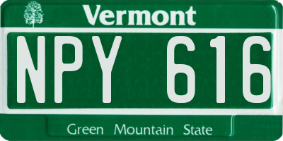 VT license plate NPY616