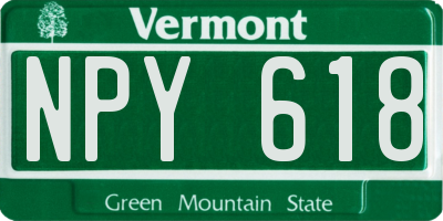 VT license plate NPY618