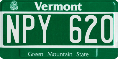 VT license plate NPY620