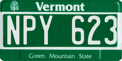 VT license plate NPY623