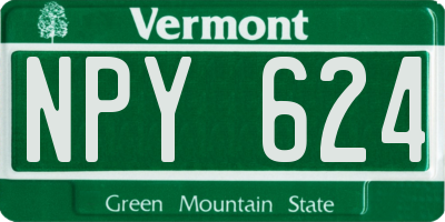 VT license plate NPY624