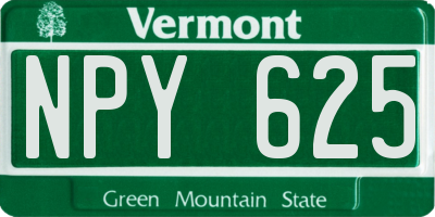VT license plate NPY625