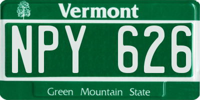 VT license plate NPY626