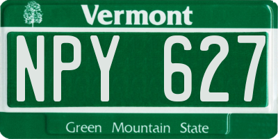 VT license plate NPY627