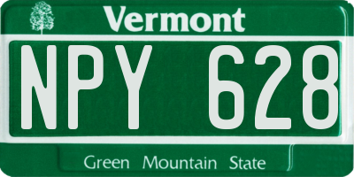 VT license plate NPY628