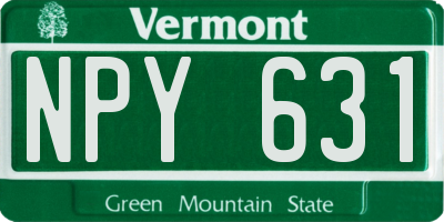 VT license plate NPY631