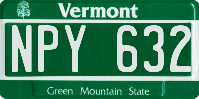 VT license plate NPY632