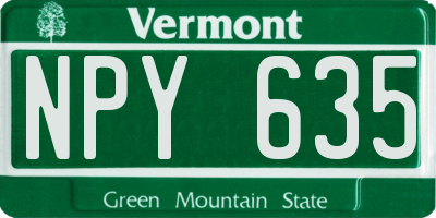 VT license plate NPY635