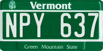 VT license plate NPY637