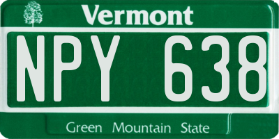VT license plate NPY638