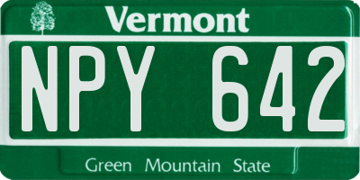 VT license plate NPY642