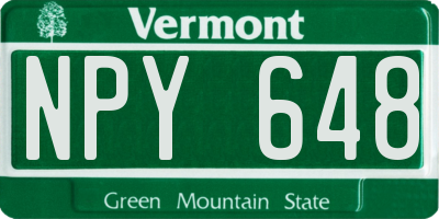 VT license plate NPY648