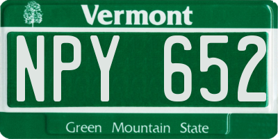 VT license plate NPY652
