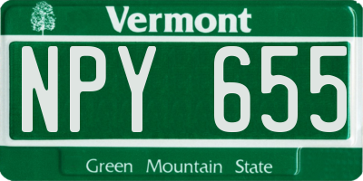 VT license plate NPY655