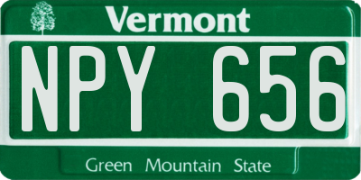 VT license plate NPY656