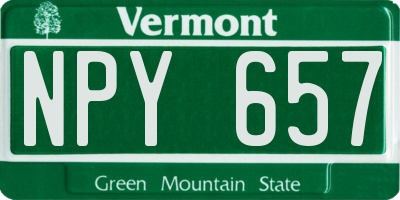 VT license plate NPY657