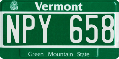 VT license plate NPY658