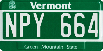 VT license plate NPY664
