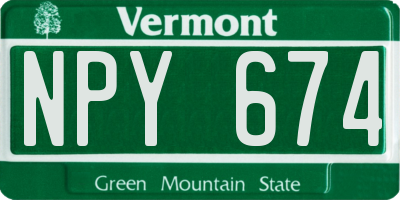 VT license plate NPY674
