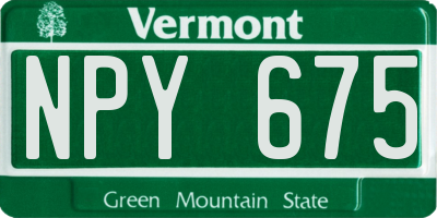 VT license plate NPY675