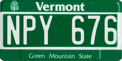 VT license plate NPY676