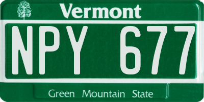 VT license plate NPY677