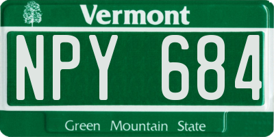 VT license plate NPY684