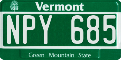 VT license plate NPY685